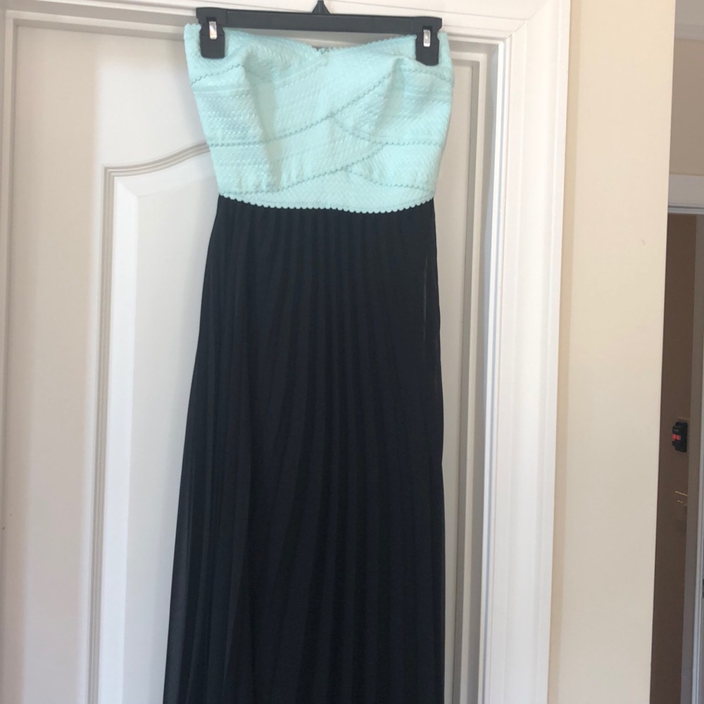 Teal and Navy Dress with pleats